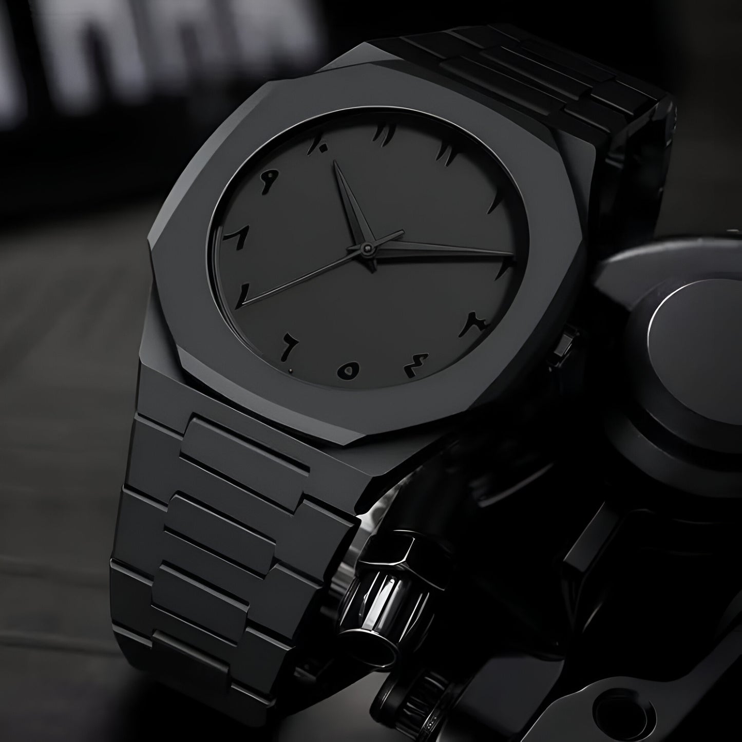 Black Aura – Arabic Numeral Matte Watch by Aesthifire ™