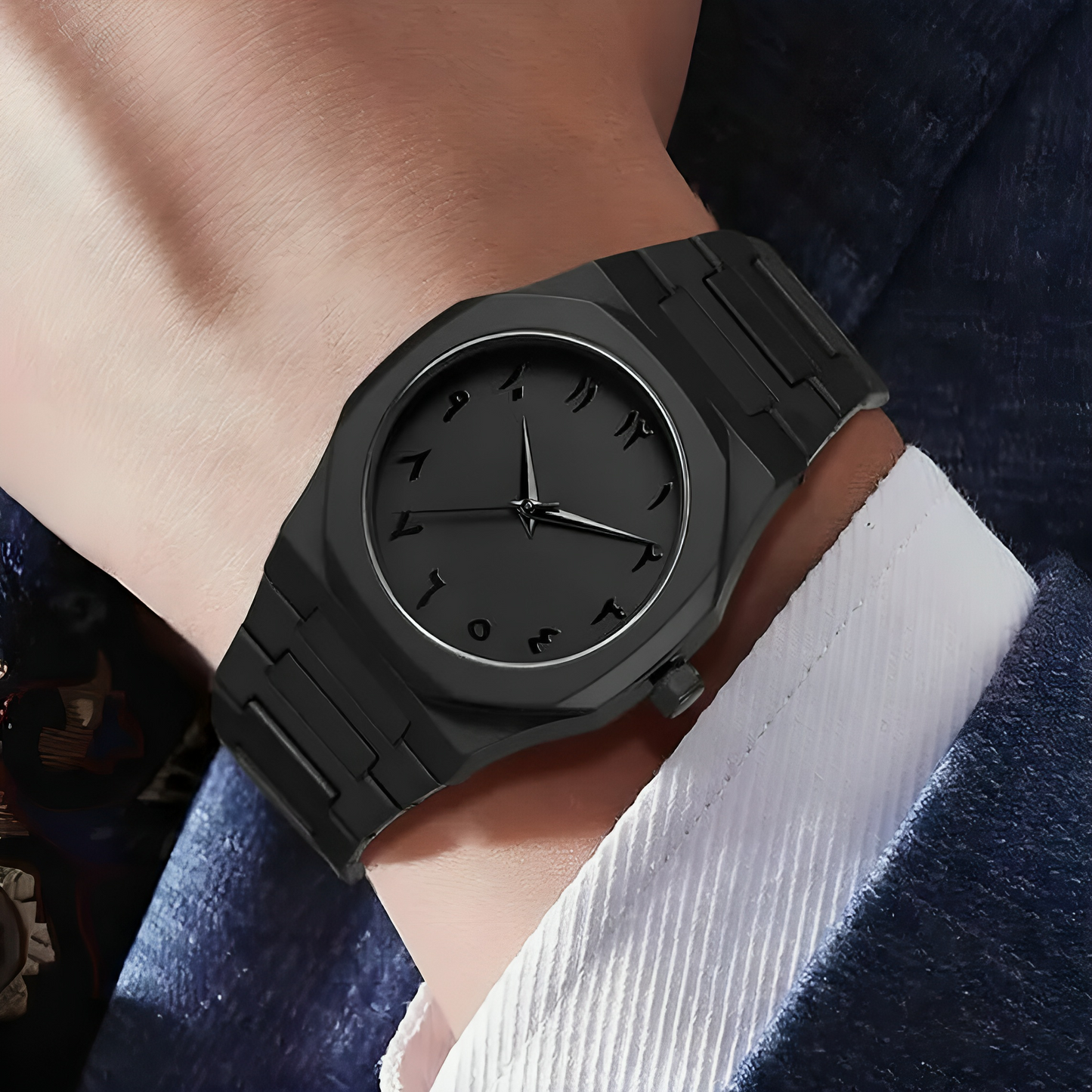 Black Aura – Arabic Numeral Matte Watch by Aesthifire ™