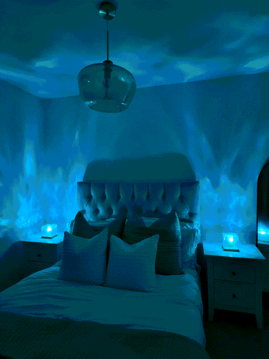 Ocean Wave LED Lamp – Rotating Water Ripple Projector, 16 Colors