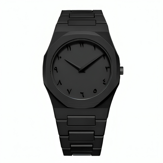 Black Aura – Arabic Numeral Matte Watch by Aesthifire ™