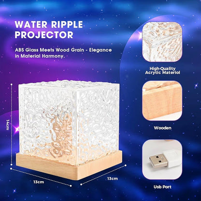 Ocean Wave LED Lamp – Rotating Water Ripple Projector, 16 Colors