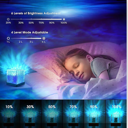 Ocean Wave LED Lamp – Rotating Water Ripple Projector, 16 Colors