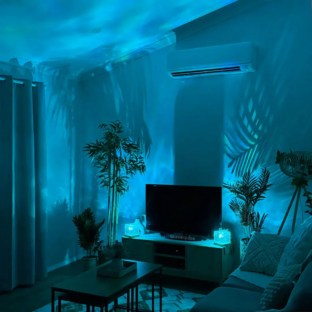 Ocean Wave LED Lamp – Rotating Water Ripple Projector, 16 Colors