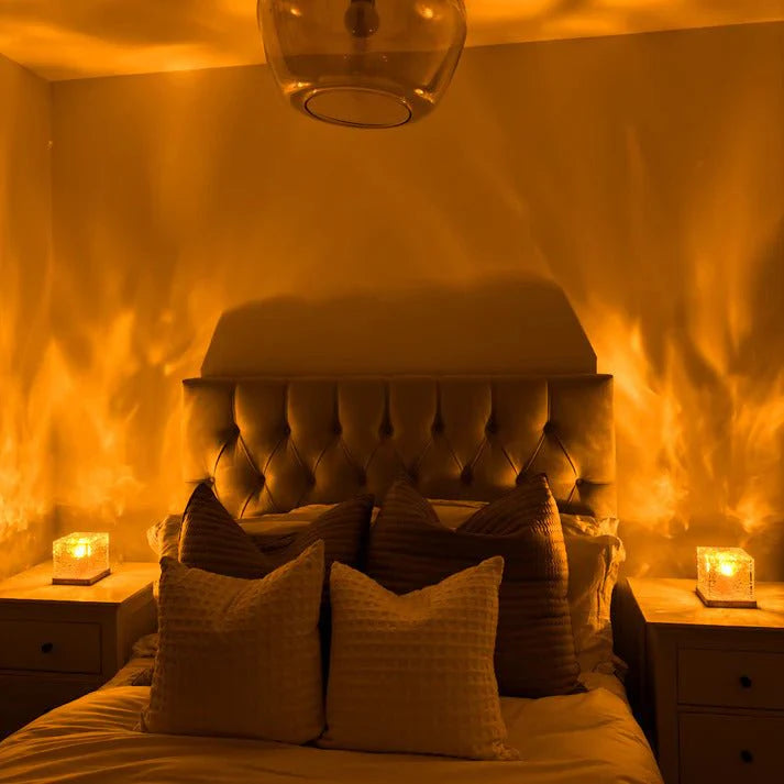 Ocean Wave LED Lamp – Rotating Water Ripple Projector, 16 Colors