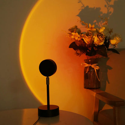 Aurora Sunset Projector – 180° Adjustable Halo Lamp with 16 Ambient Colors