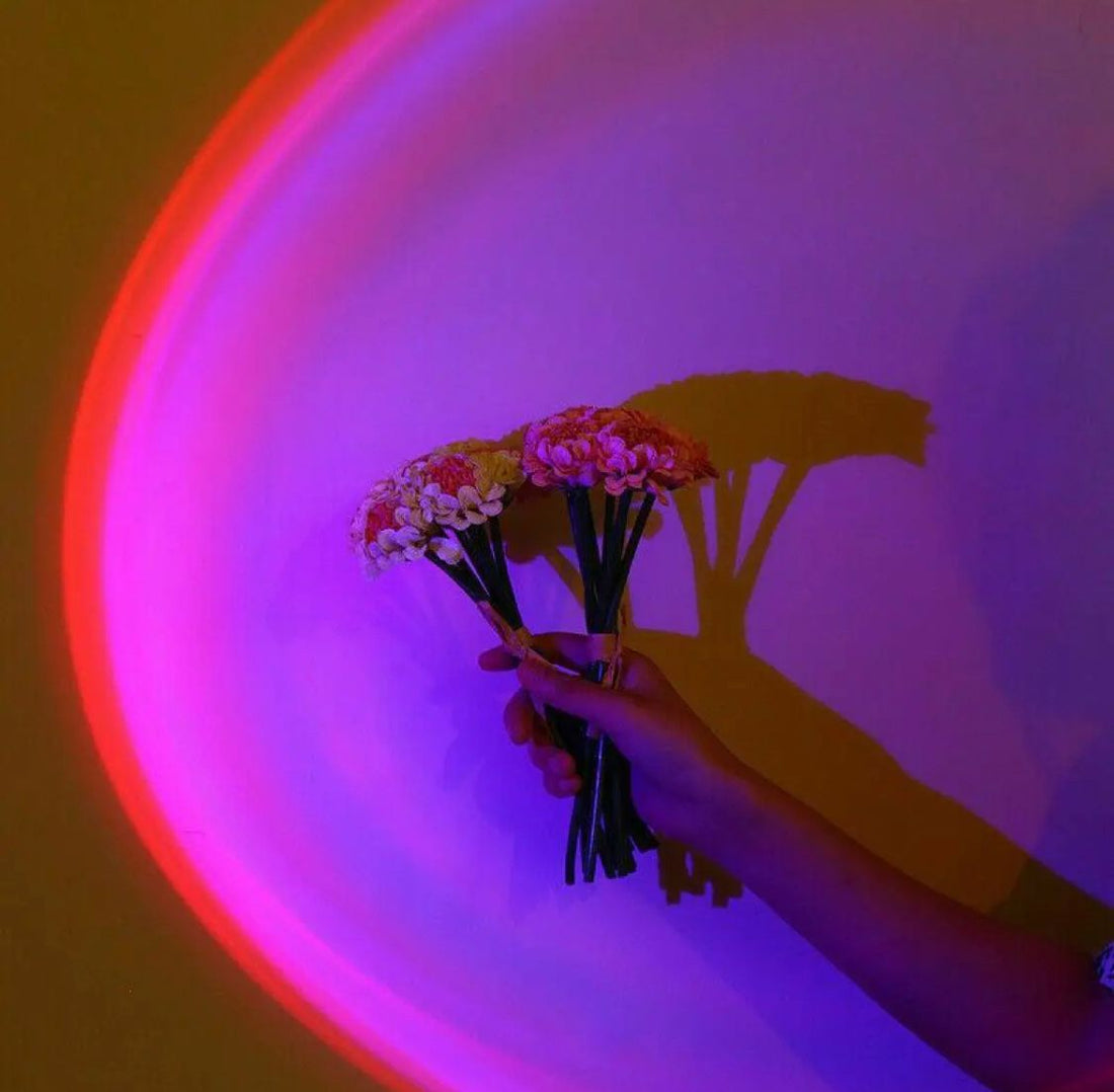 Aurora Sunset Projector – 180° Adjustable Halo Lamp with 16 Ambient Colors