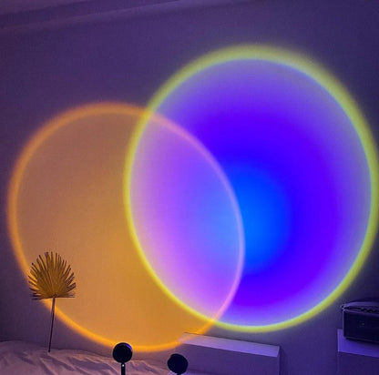 Aurora Sunset Projector – 180° Adjustable Halo Lamp with 16 Ambient Colors