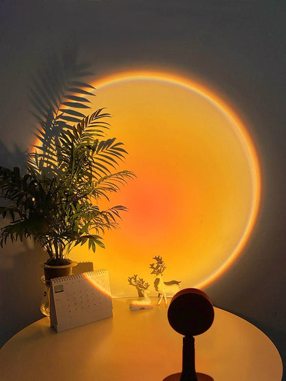 Aurora Sunset Projector – 180° Adjustable Halo Lamp with 16 Ambient Colors